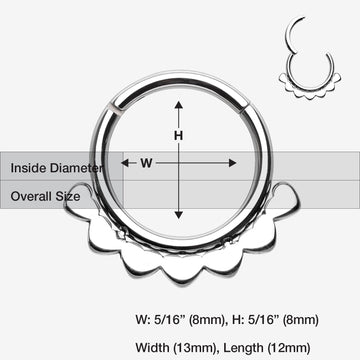 Detail View 1 of Mandala Flower Clicker Hoop Ring